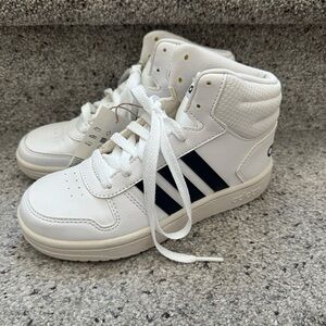 Adidas Kids White and Navy High-Top Sneakers